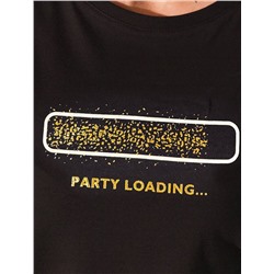 Нарядная футболка с блестящим принтом