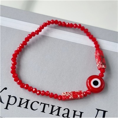 Браслет-резинка, из хрустального бисера, с переливом, арт.204.084
