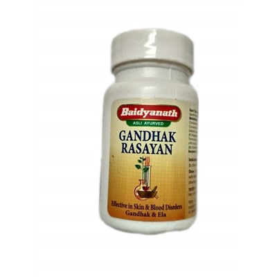 GANDHAK RASAYAN, Baidyanath (ГАНДХАК РАСАЯН, лечение заболеваний кожи, Байдьянатх), 40 таб.