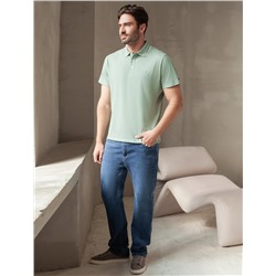 Футболка-поло из фактурного трикотажа