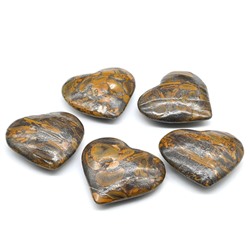 Сердце из яшмы бамбуковой 95*85*29мм, 308-326г