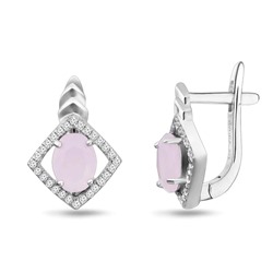 Серьги, розовый кварц, МЦВ680