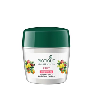 FRUIT Brightening Depigmentation & Tan Removal Face Pack, Biotique (ФРУКТОВАЯ, Осветляющая маска для лица, против темных пятен, для всех типов кожи, Биотик), 235 г.