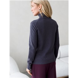 Водолазка тонкой вязки из хлопка с нейлоном