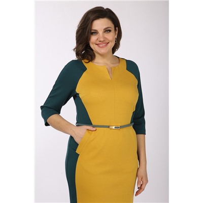Lady Style Classic 814 желтый_с_зеленым, Платье
