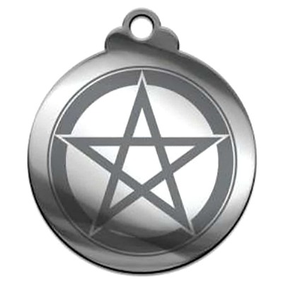 Амулет талисман Серия Пентакли Судьбы №02 Белая пентаграмма медицинская сталь SH 903202