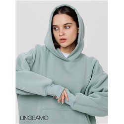 Женский худи оверсайз из футера с начесом Lingeamo мятный ВК-24 (25)