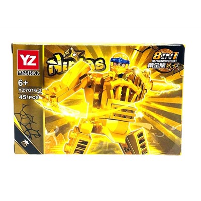 Конструктор NINJAS 8в1 Ниндзя и робот-трансформер 45дет. 14*9см  / YZ7016-3