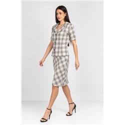 Mirolia 1093 бежевая клетка, Юбка,  Жакет