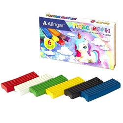 Пластилин  6цв.  Alingar 90г Единорожка без стека  AL8519