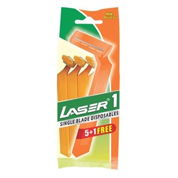 LASER 1 Single Blade Disposables (ЛАЗЕР 1 Разовая бритва с одним лезвием), уп. 6 шт.