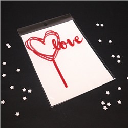 Топпер "Love" красный 8*12 см