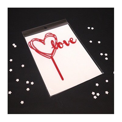 Топпер "Love" красный 8*12 см