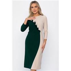 Платье Эванесса (зелено-бежевое) П12742-35М