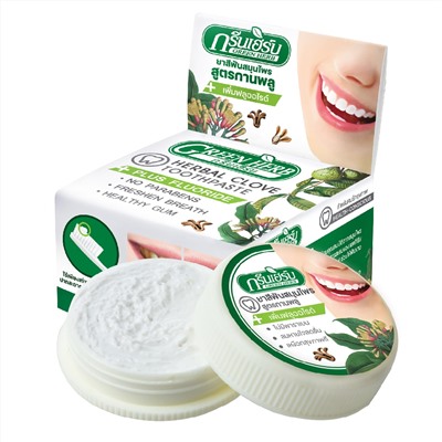HERBAL CLOVE Toothpaste, Green Herb (Растительная зубная паста с гвоздикой), шайба, 25 г.