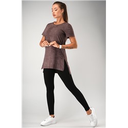 Женская удлиненная футболка с разрезами Happyfox