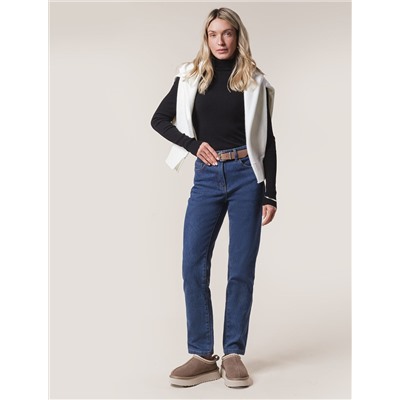 Прямые джинсы на флисе