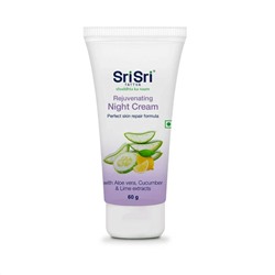 REJUVENATING NIGHT CREAM, Sri Sri Tattva (Крем для лица НОЧНОЙ ОМОЛАЖИВАЮЩИЙ, идеальная формула для восстановления кожи, Шри Шри Таттва), 60 г.