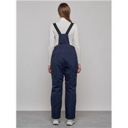 Полукомбинезон утепленный женский зимний горнолыжный темно-синего цвета 1333TS