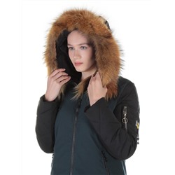 8879 Пальто с мехом енота Alcurnia размер S - 42 российский