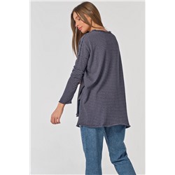 Джемпер трикотажный оверсайз в полоску на синем