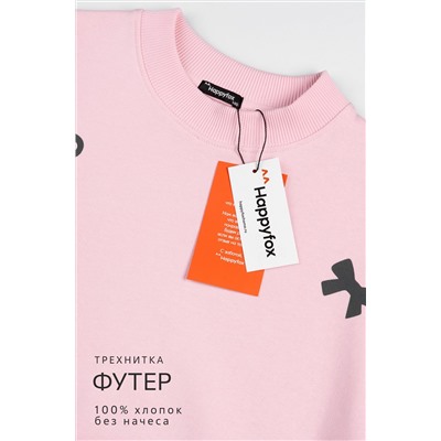 Свитшот оверсайз для девочки из футера трехнитки Happyfox