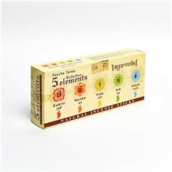 Natural Incense Sticks PANCHA TATWA, 5 Elements (НАБОР натуральных благовоний ПАНЧА ТАТВА, ПЯТЬ ЭЛЕМЕНТОВ), упаковка 5 шт.