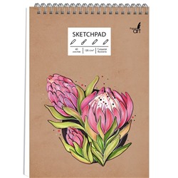 Скетчпад на гребне А5 40л. Flower Эксмо 120г/м2 СПСЛ540142