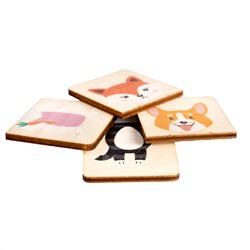 Обучающие деревянные пазлы для детей «Половинки» Животные