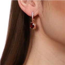 Серьги коллекция "Дубай" покрытие позолота, красный камень, 54145, арт. 947.217