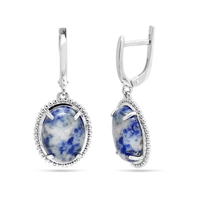 Серьги из серебра содалит, СП9