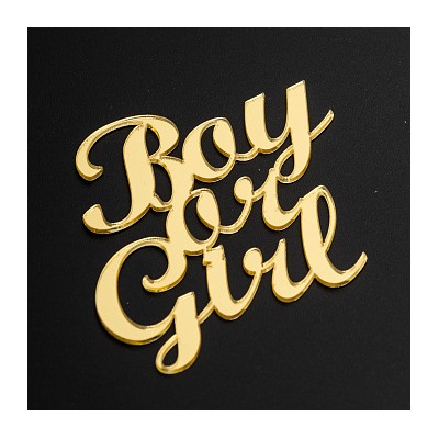 Топпер без шпажки "Boy or Girl" золотой 7*7 см