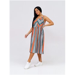 Сарафан женский Текс-Плюс, цвет зеленый оранжевый белый