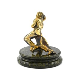 Статуэтка из бронзы "Борцы" на змеевике 90*90*95мм