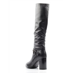 Z383-15602-2BM BLACK Сапоги женские (натуральная кожа, натуральный мех (еврозима)) размер 39