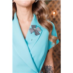 Мода Юрс 2641-1 голубой_черный_принт, Юбка,  Жакет