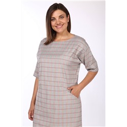Lady Style Classic 926/12 серый_с_розовым_"Клетка", Платье