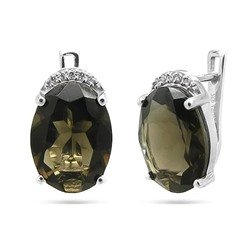 Серьги из серебра раухтопаз, Силвэйн