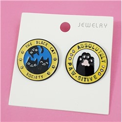 Набор значков "Чёрные Коты", 2 шт., арт.201.384