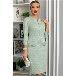 Платье Леди Мери НЬЮ (бежево-салатовое) П13667-19М