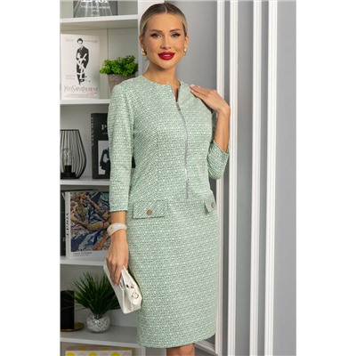 Платье Леди Мери НЬЮ (бежево-салатовое) П13667-19М