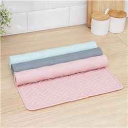 Коврик для сушки посуды, 35×45 см, силикон, цвет МИКС