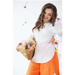 Mislana С928 белый+оранжевый, Блуза,  Шорты