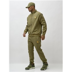 Спортивный костюм мужской демисезонный на флисе цвета хаки 339Kh