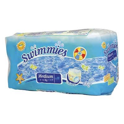 HH  Трусики-подгузники дет. д/плавания Swimmies Medium (12+kg) 11шт. АКЦИЯ! СКИДКА 40%