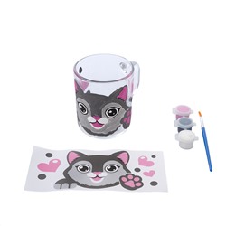 Кружка под роспись «Котик» с красками