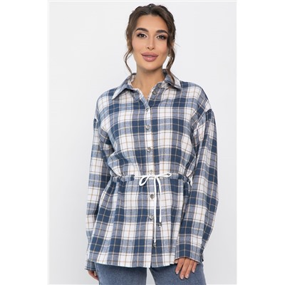 Рубашка хлопковая Джанет (сине-белая) Б14272-4М