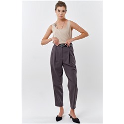 Брюки зауженные к низу из хлопка серые