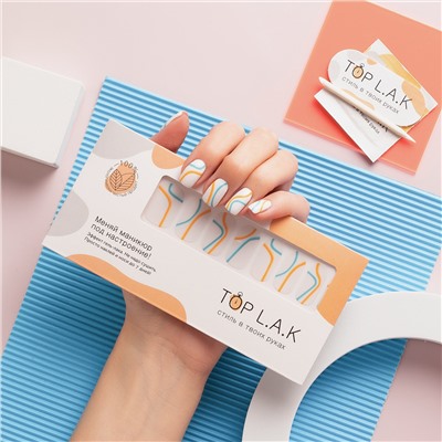 TOP L.A.K, Универсальные лаковые полоски с готовым дизайном № 039