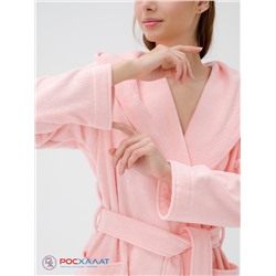 Махровый женский укороченный халат с капюшоном Розовый МЗ-01 (7)